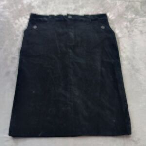 Lauren Ralph Lauren Pencil Skirt Womens 10 Black Velvet Preppy Gothic Witchy‎